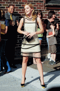 Emma Watson - Leggy visiting Late Show with David Letterman